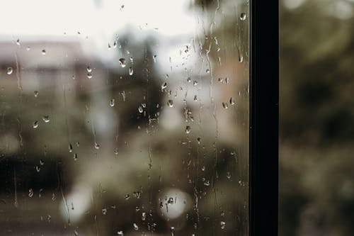 Water Droplets on Glass Window