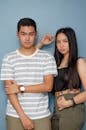 Pretty Woman Leaning on a Man