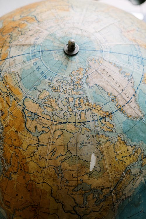 Free Brown and Blue World Map Stock Photo