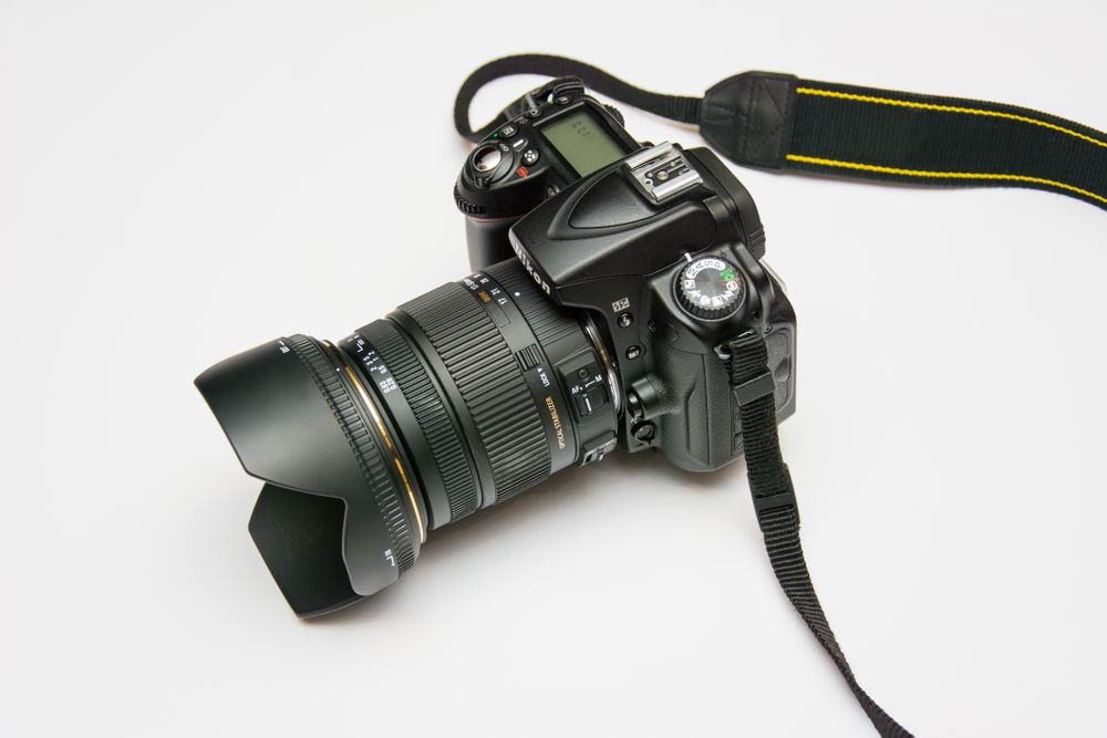Camera lens close-up with refined optical detail