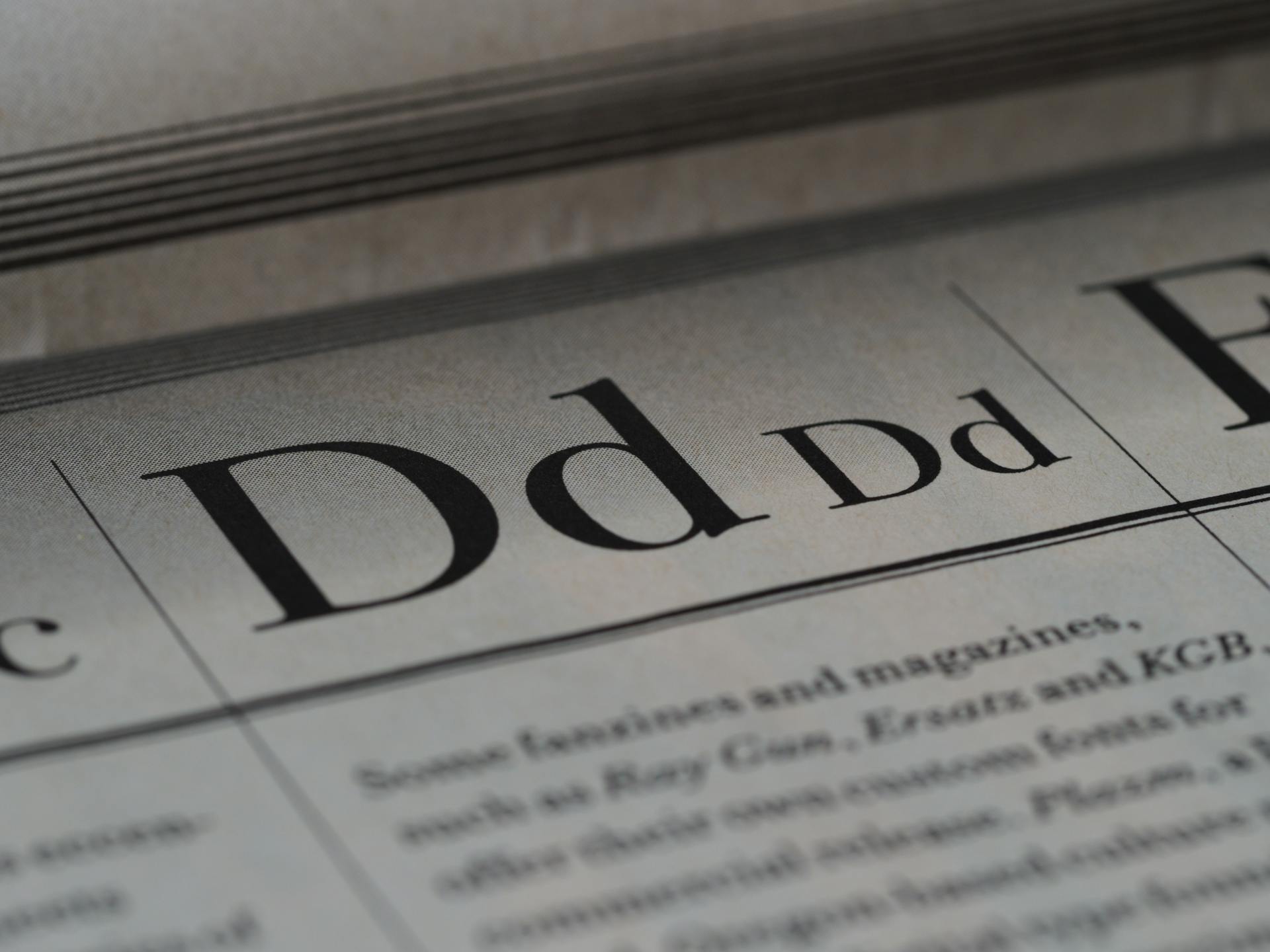 D Letters in Newspaper