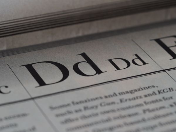 Old newspaper letters typography
