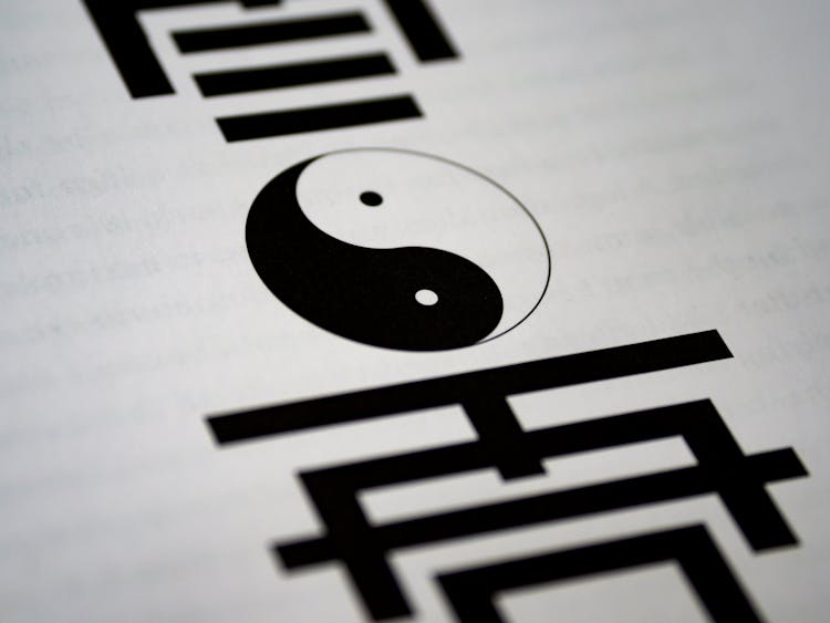 Yin And Yang Printed On Paper