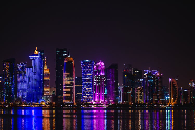 The Doha Skyline At Night