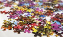 Pink Blue and Yellow Jigsaw Puzzle