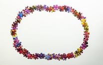 Blue Yellow and Red Beaded Necklace