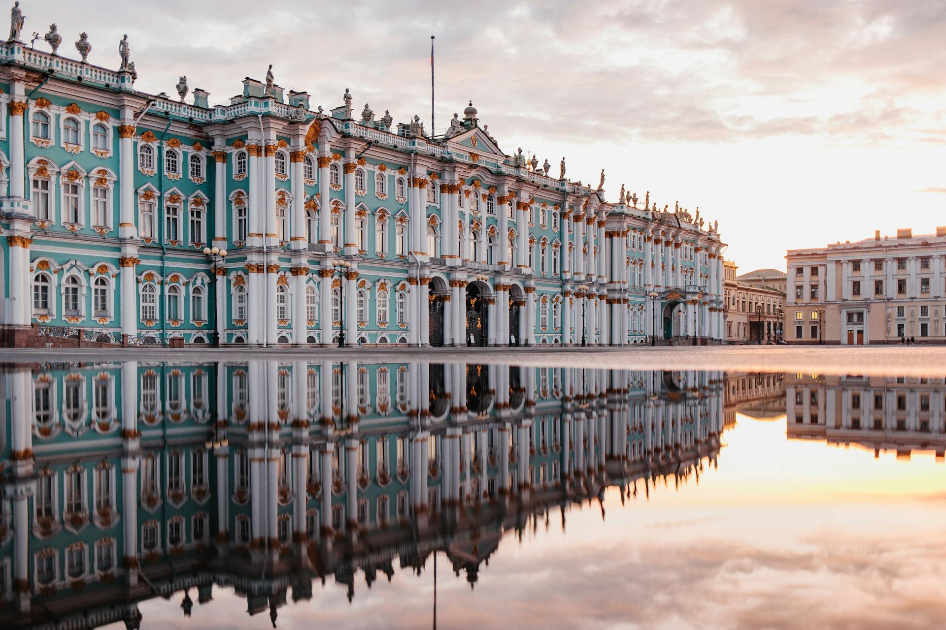 The Exterior of Winter Palace in St Petersburg Russia