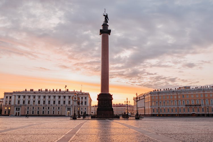 Alexander Column Monument Under White Sky