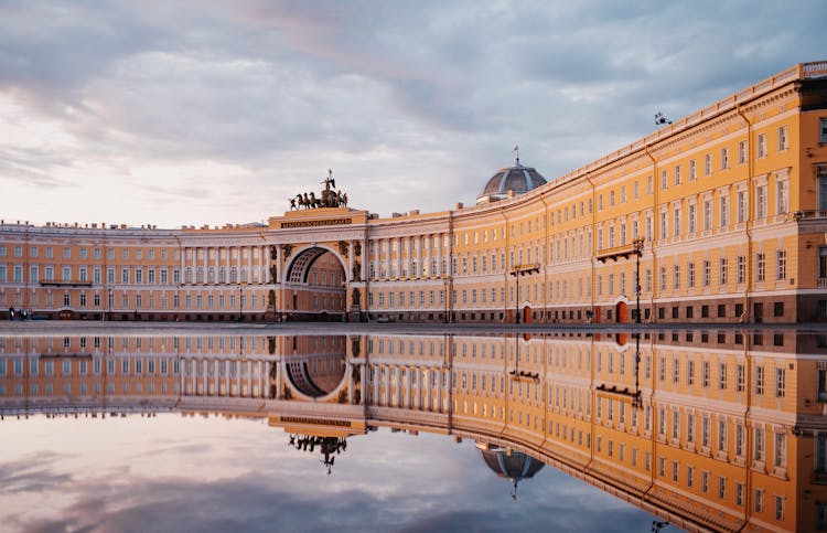 Reflection Of The General Staff Building On The Water Surface