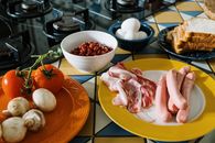 Raw Meat on Yellow Plate