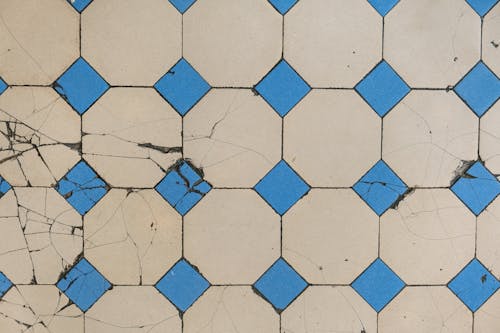 Blue and White Checkered Tiles