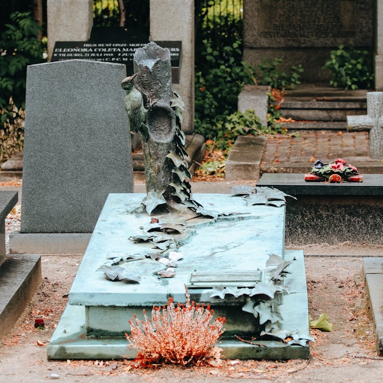 Marble Gravestone In The Cemetery