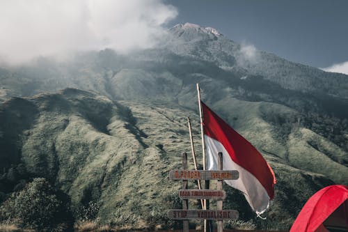 Free Mountain Climbing Adventure in Indonesia Stock Photo