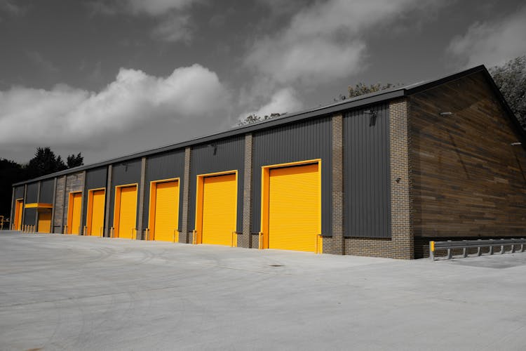 Modern Barn With Yellow Doors