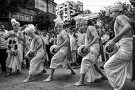 Grayscale Photo of People Walking on Street
