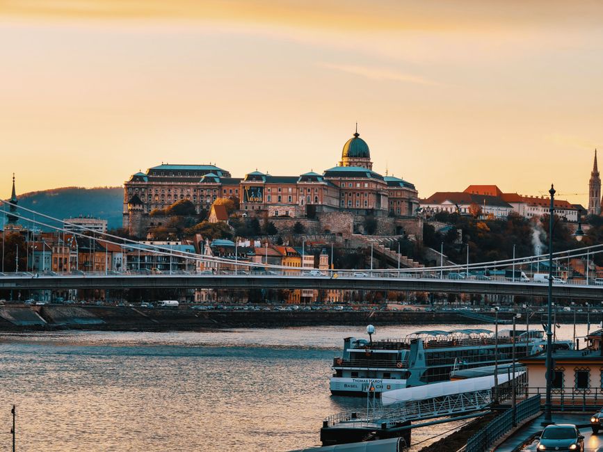 A Duna-korzó rejtett fotópontjai naplementekor – Buda Castle golden hour view