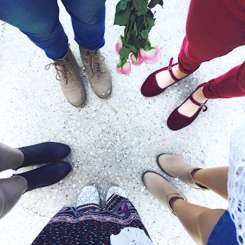 Free Five Person Wears Footwear at Daytime Stock Photo