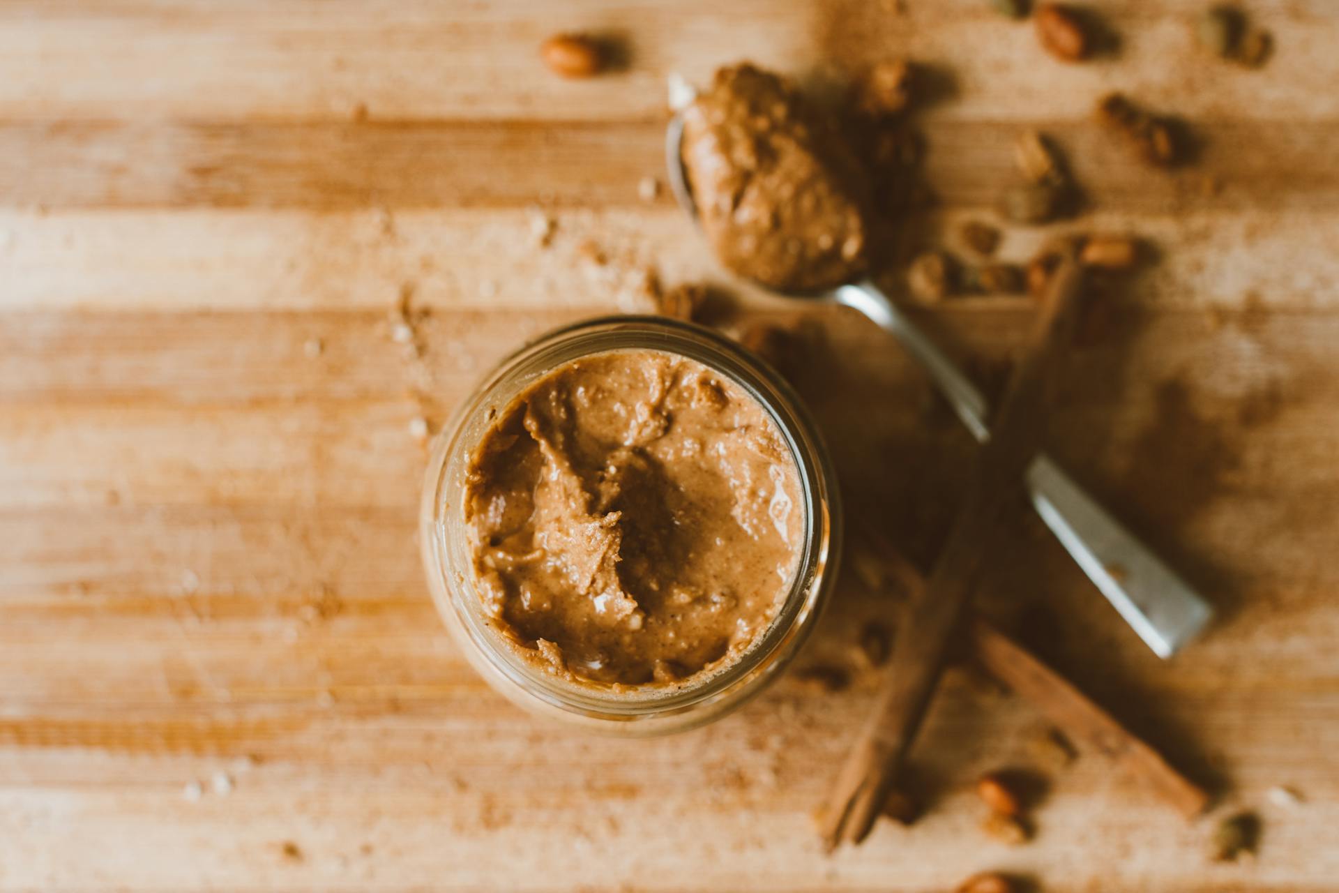 Peanut Butter in Clear Glass Jar