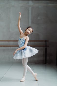 Graceful Asian girl in tutu