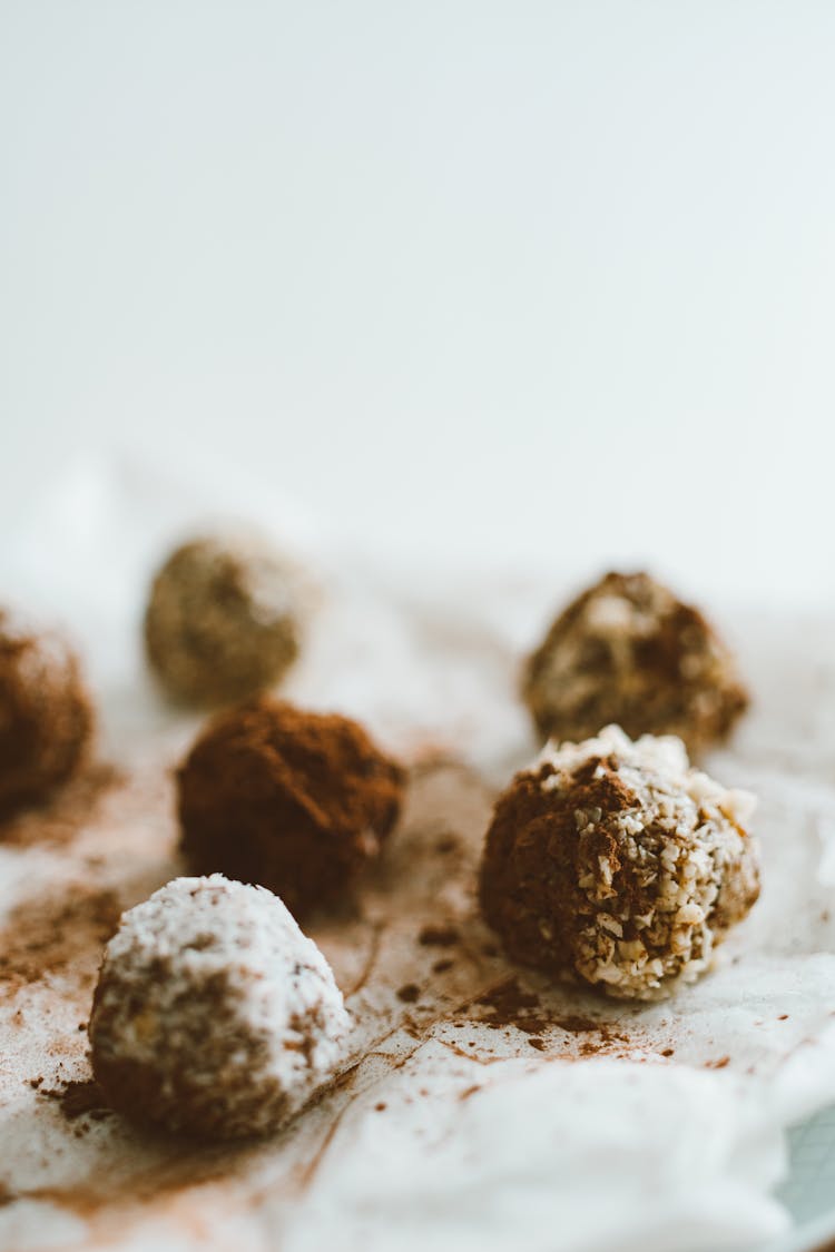 Brownie Balls On White Surface