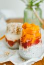 Delicious Shakes with Fruit  Toppings
