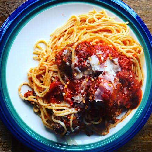 italyan amerikalı, köfteler, Spagetti içeren Ücretsiz stok fotoğraf