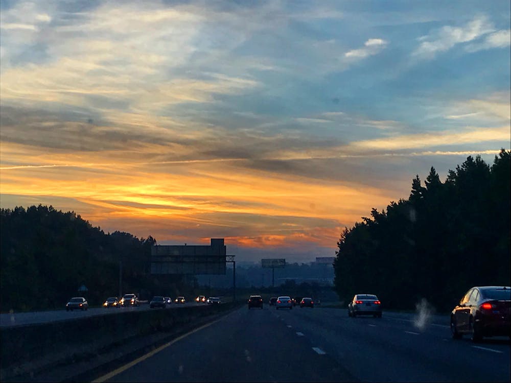 Free stock photo of interstate, sunset, traffic