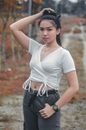 Portrait of a Young Woman in Casual Clothing