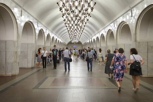 People Walking on a Subway Station