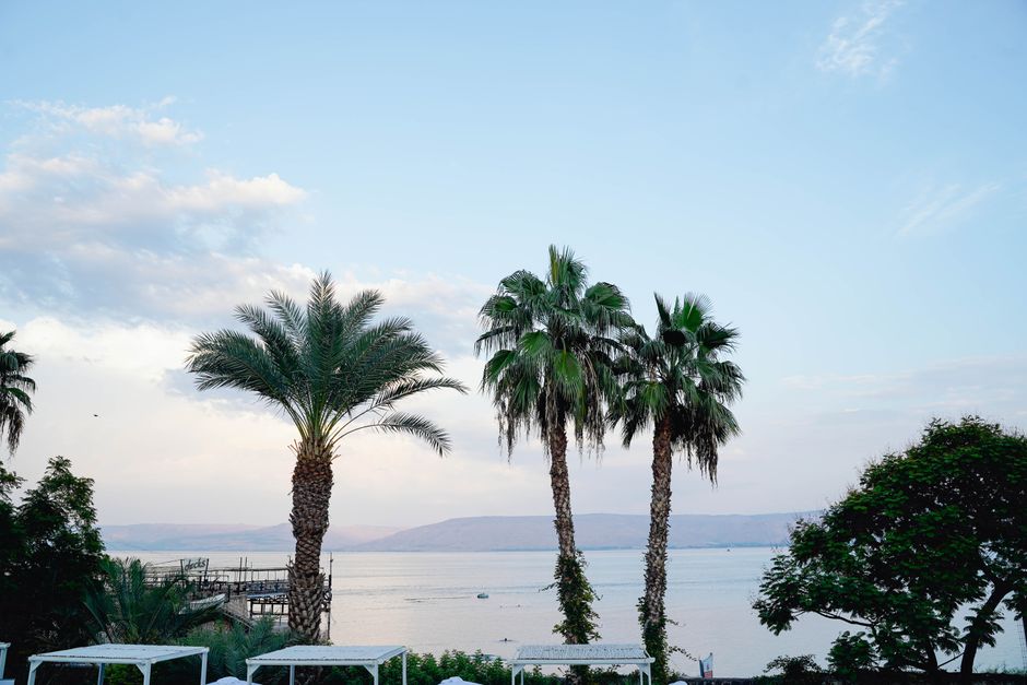 Tourists relaxing and floating in the mineral-rich waters of the Dead Sea in Jordan.