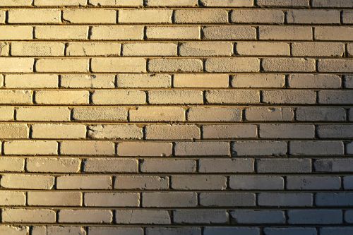 Free Detailed close-up of a sunlit brick wall showcasing texture and pattern in warm tones. Stock Photo