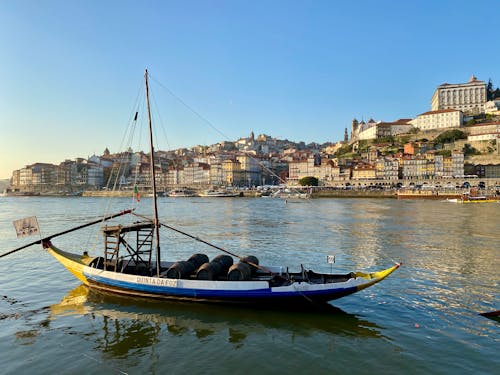Fishing Boat on Sea Coast in Porto
