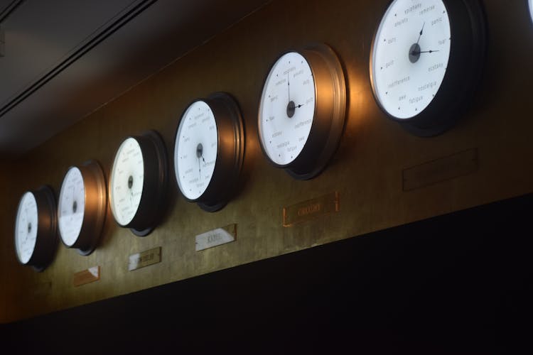 Row Of Clocks