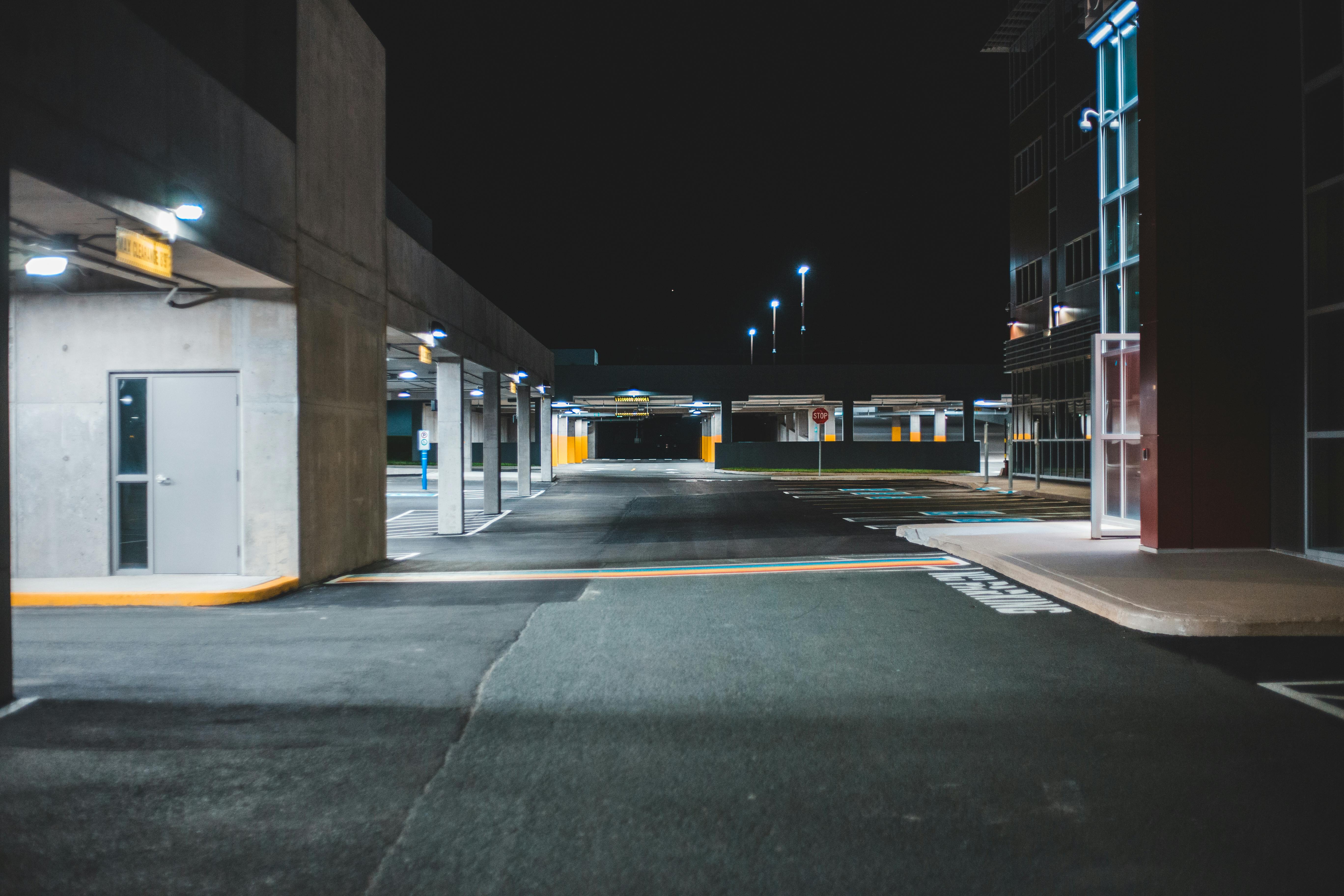 Empty Parking Garage At Night Background, Parking Garage Near Me To Take  Picture Background Image And Wallpaper for Free Download