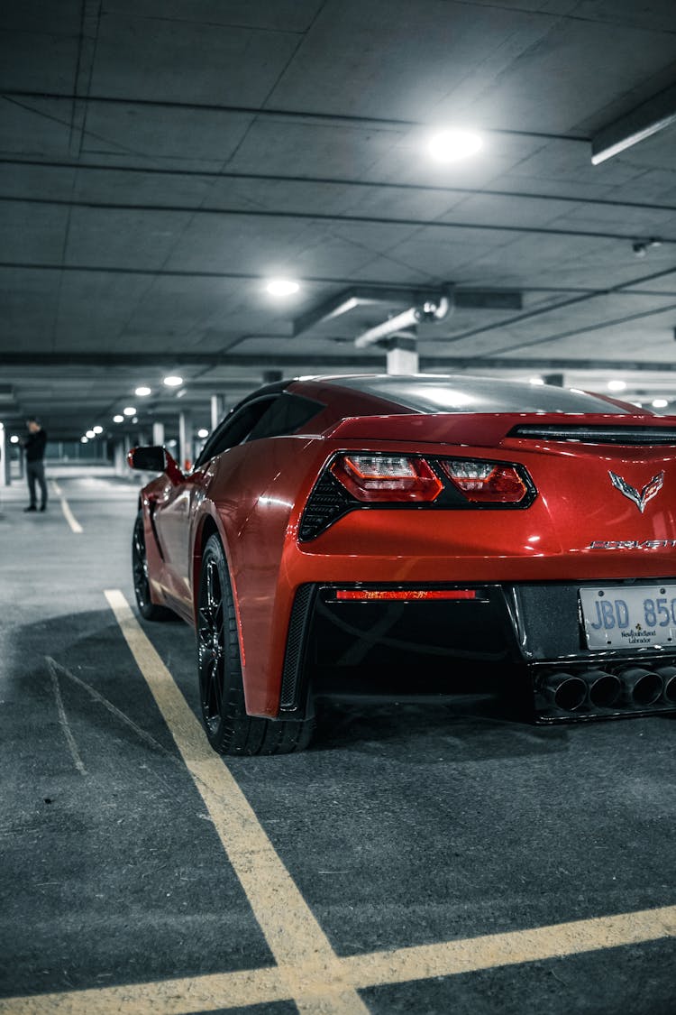 Sports Car On Asphalt On Parking