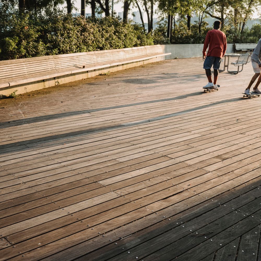 Fence and Decking Painting in Wanstead — woodwork brushed to a crisp, smooth line