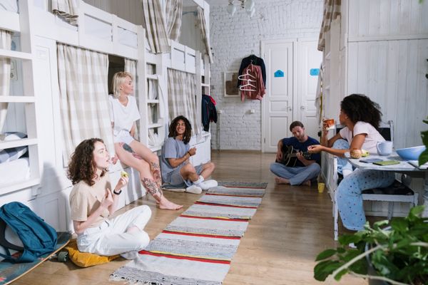 Cadets in the hostel common room