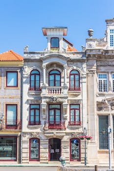 阿威罗新艺术风格的建筑以其华丽的外墙，展示了葡萄牙的建筑风格