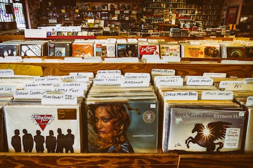 Free Assorted Cd Records in the Shelves Stock Photo