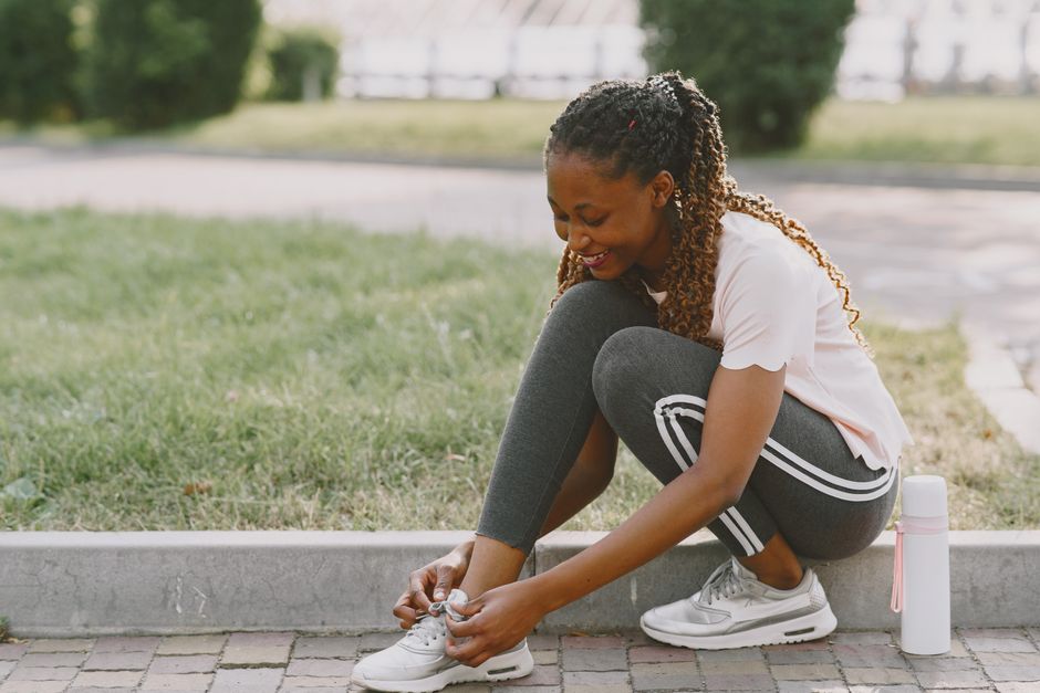woman jogging sunrise park