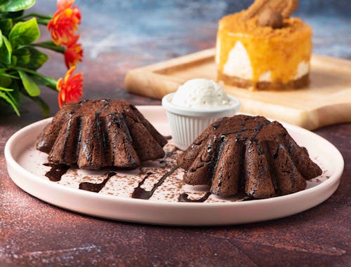 Chocolate Cake on White Ceramic Plate