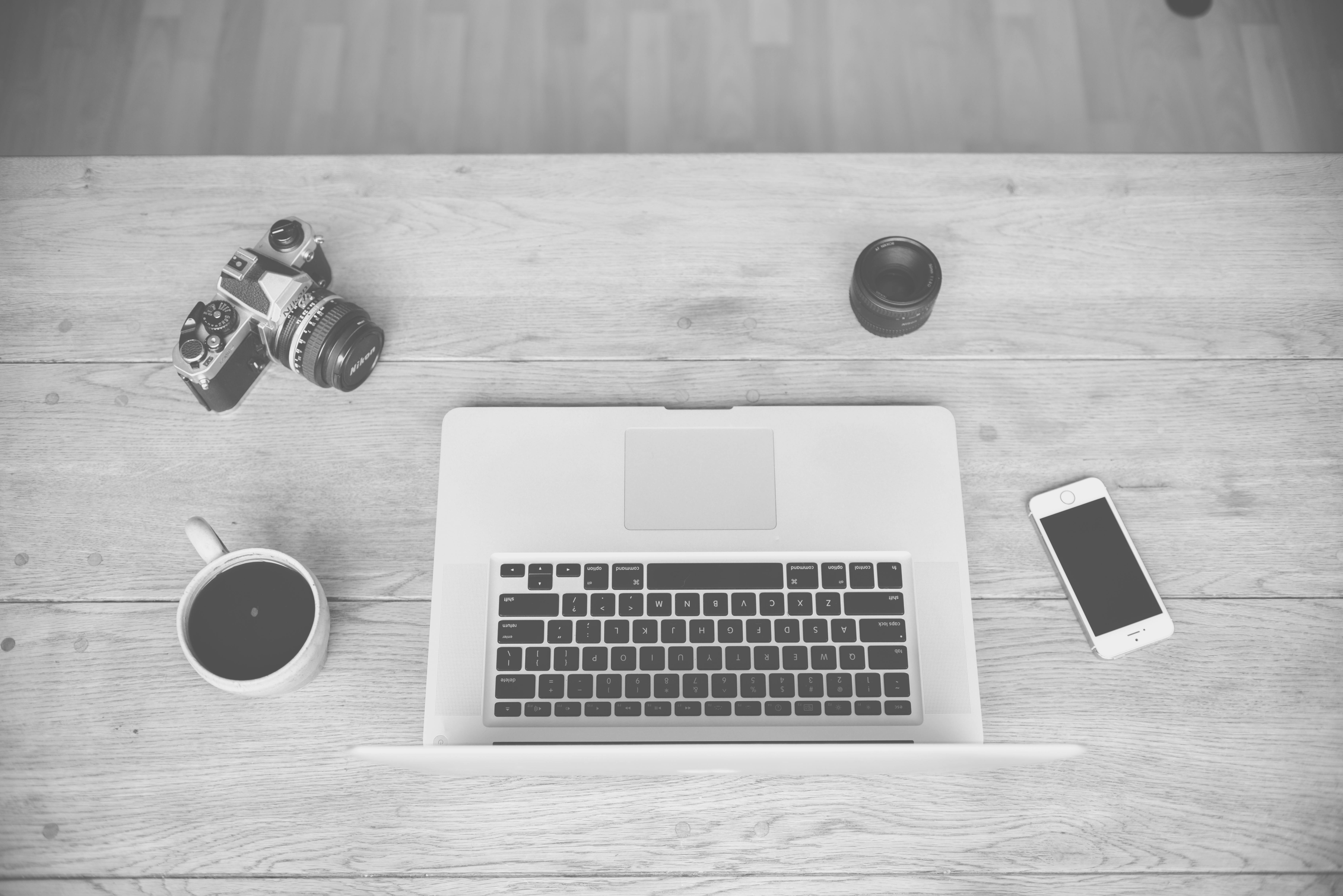 Black And White Photography With Iphone >> Grayscale Macbook Pro And Dslr With Iphone Free Stock Photo Black And White Photography With Iphone >> Grayscale Macbook Pro And Dslr With Iphone Free Stock Photo