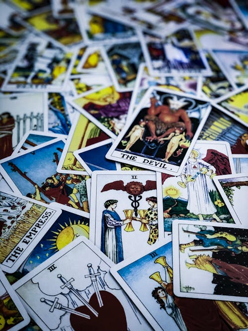 Free Scattered  Tarot Cards Stock Photo