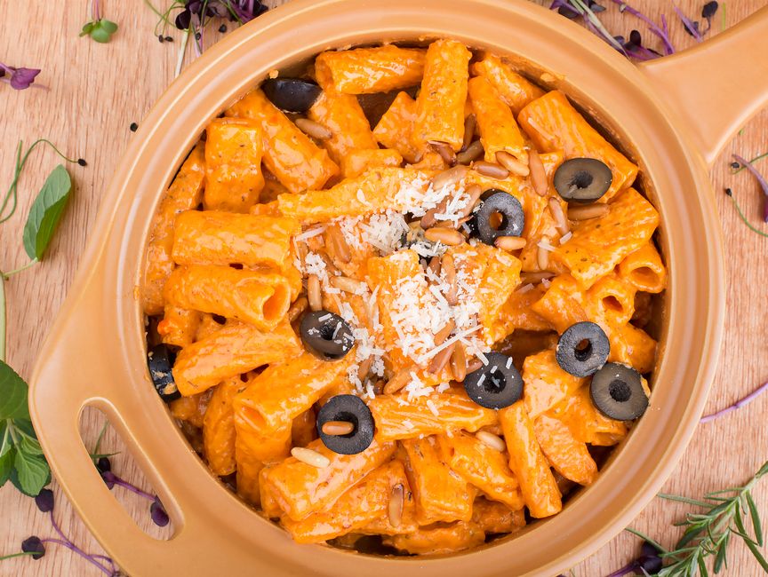 rigatoni alla vodka in skillet