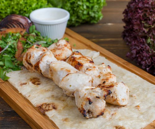 Free Meat on Brown Wooden Chopping Board Stock Photo