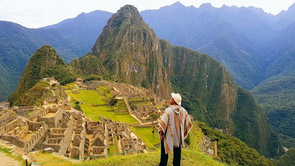 Vibrant colors of local Andean artisan marketplace in Peru