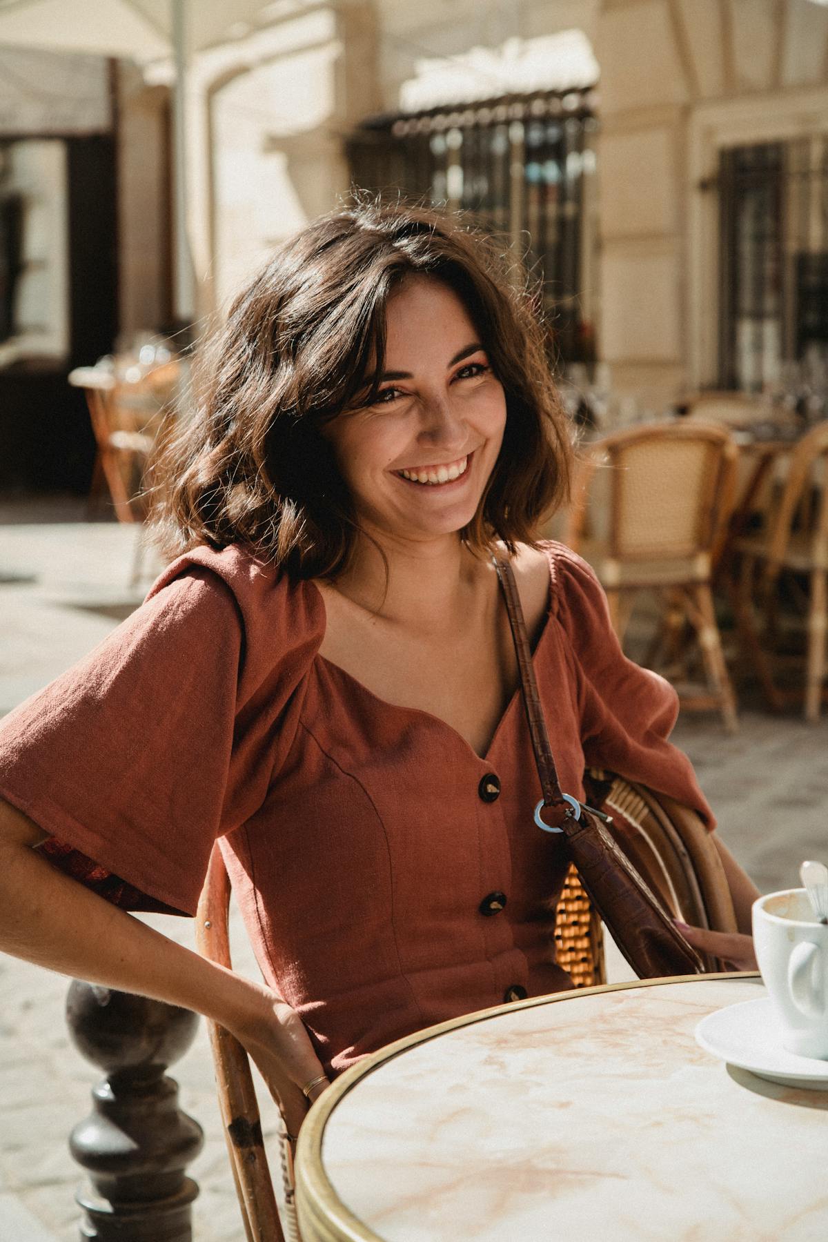 Happy person in Europe