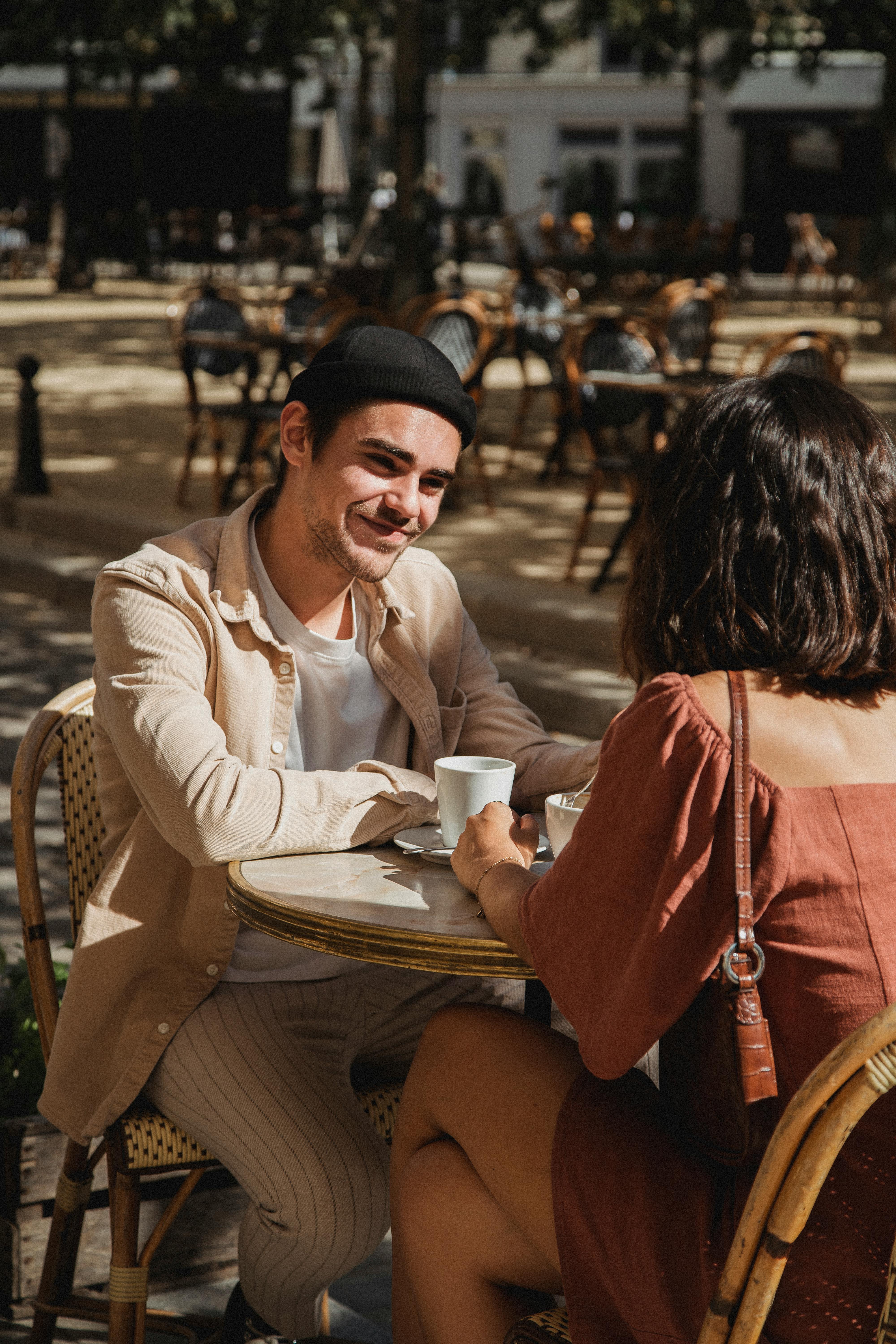 Couple using mobile phones for dating apps
