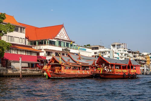 曼谷, 红色的屋顶, 船 的 免费素材图片