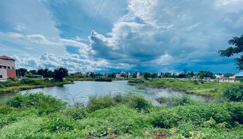 Free stock photo of blue, clouds, green